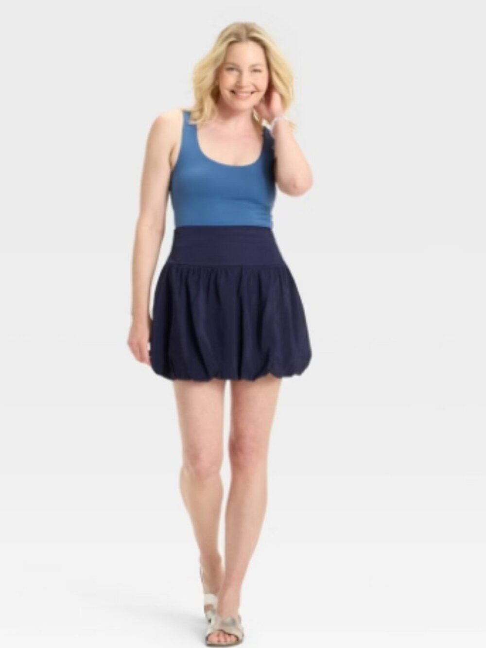 A New Day Women's Mini Bubble Skirt Navy NWT